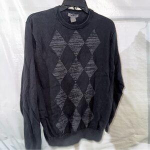 Croft & Barrow Men's Dark Gray Argyle Crewneck Sweater